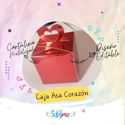 Caja Asa Corazón Metalizada